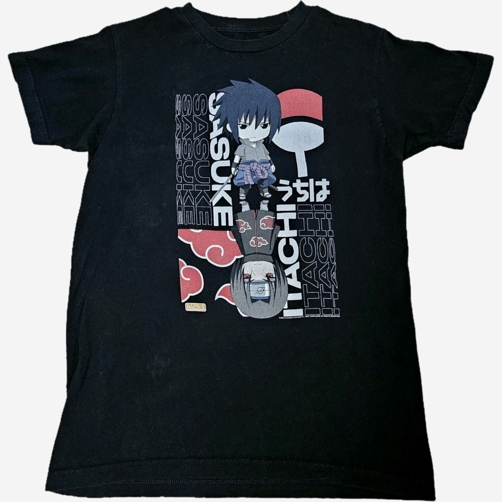 2007 Naruto Shippuden Sasuke Itachi Uchiha Brothers Reflection T-Shirt Size S